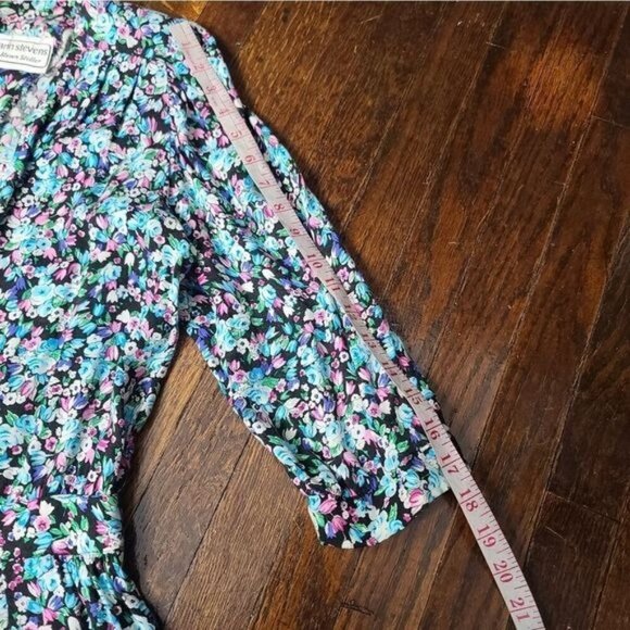 Vintage Dainty Blue Pink Cottagecore Floral Dress - Picture 13 of 16